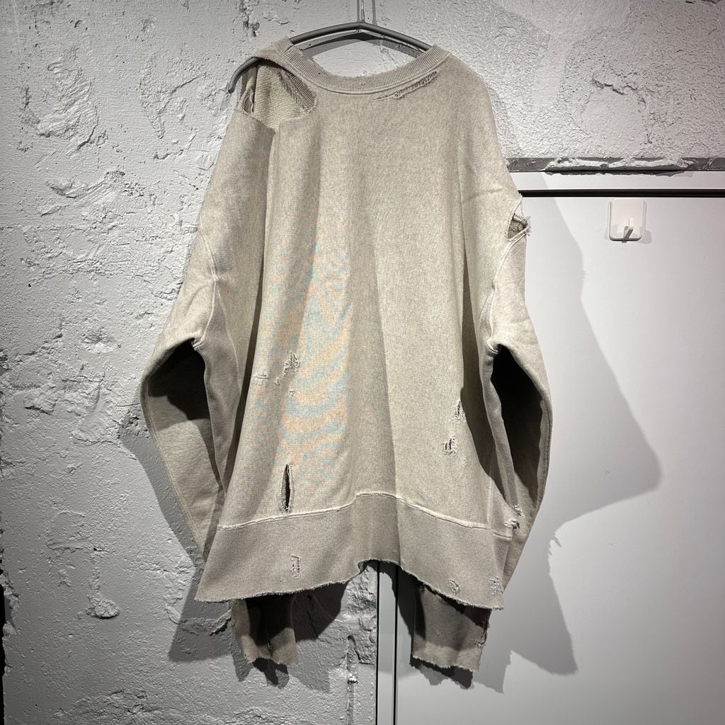 ANCELLM アンセルム 24SS CRASH SWEAT SHIRT ダメージ加工スウェット