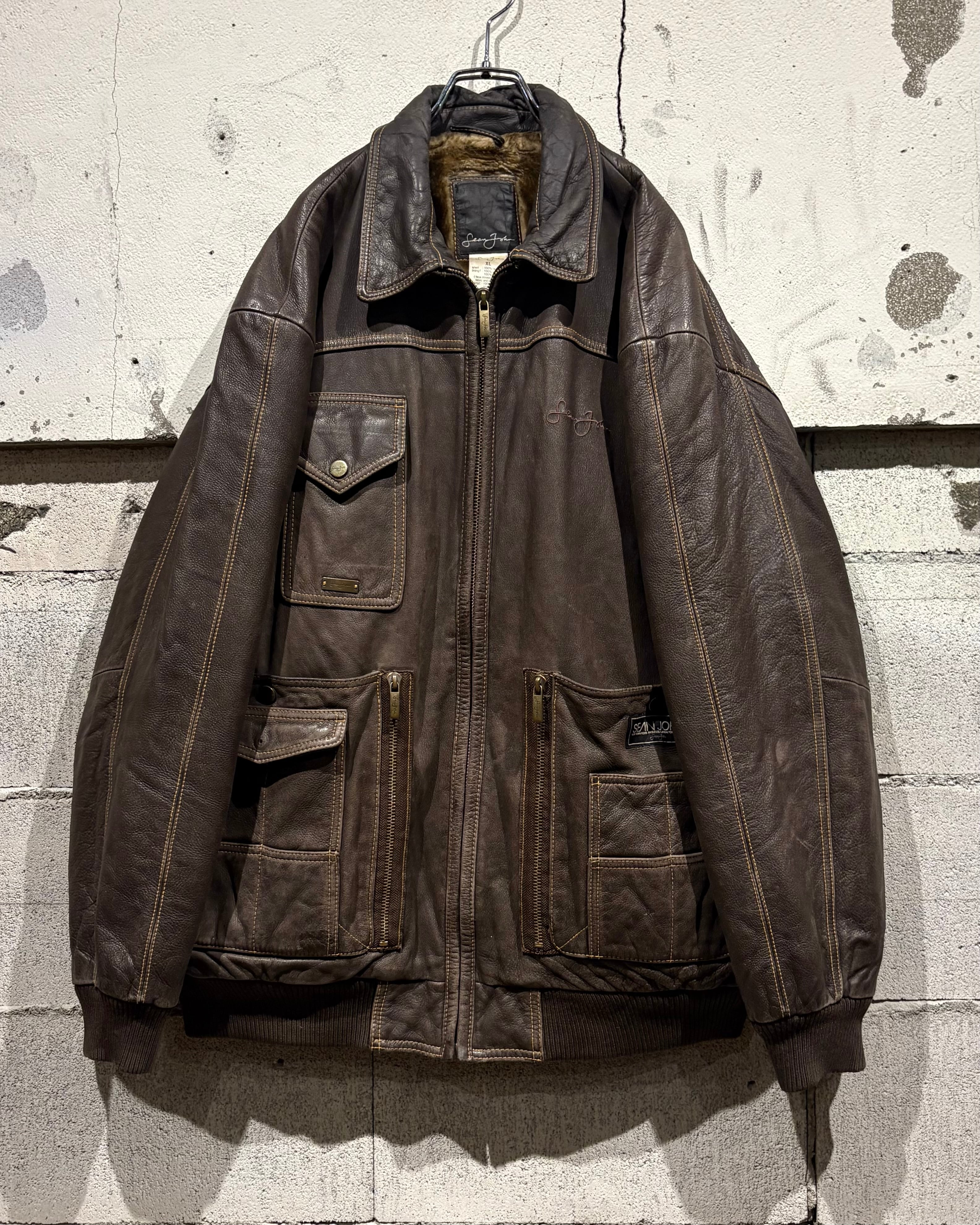 Caka otto】 “Sean John” Multiple Pocket Gimmick Loose Leather