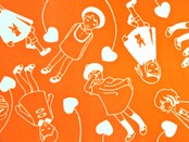 松尾たいこ手ぬぐい「女の子」　[D55]