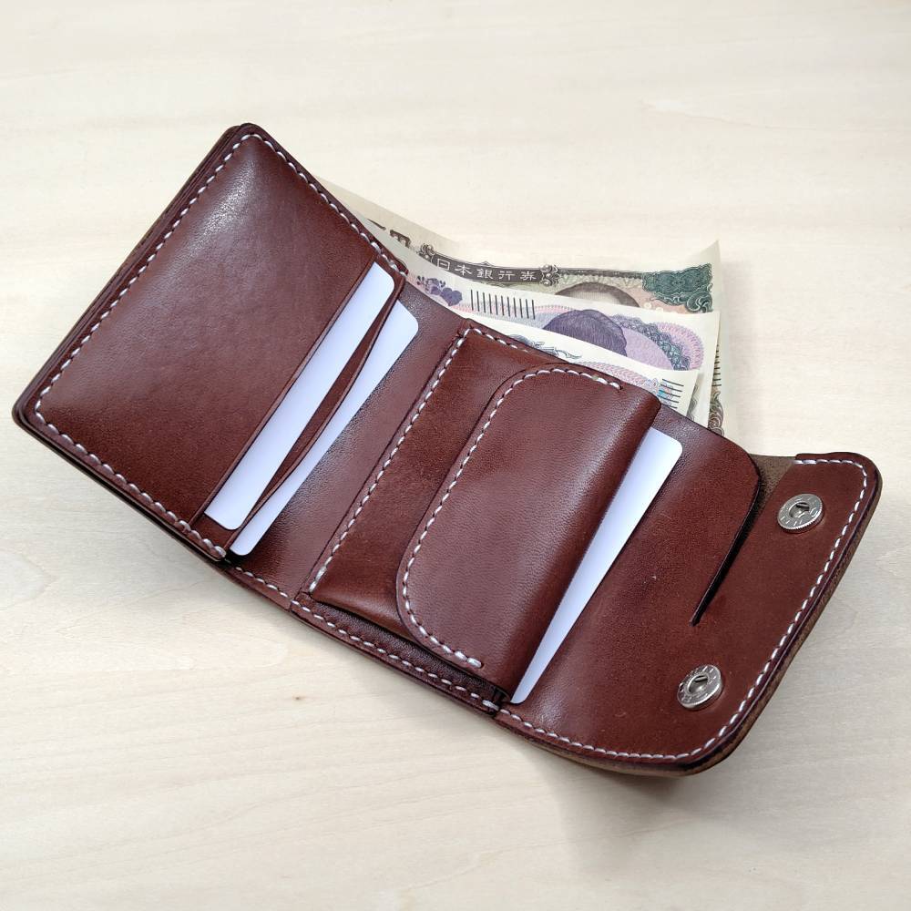 値下げ】ハンズオリジナルホーウィンレザークロムエクセル 三つ折り