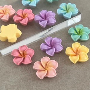 【2個】(小)カラフルプルメリアアクリルカボション/アクリル /パーツ/