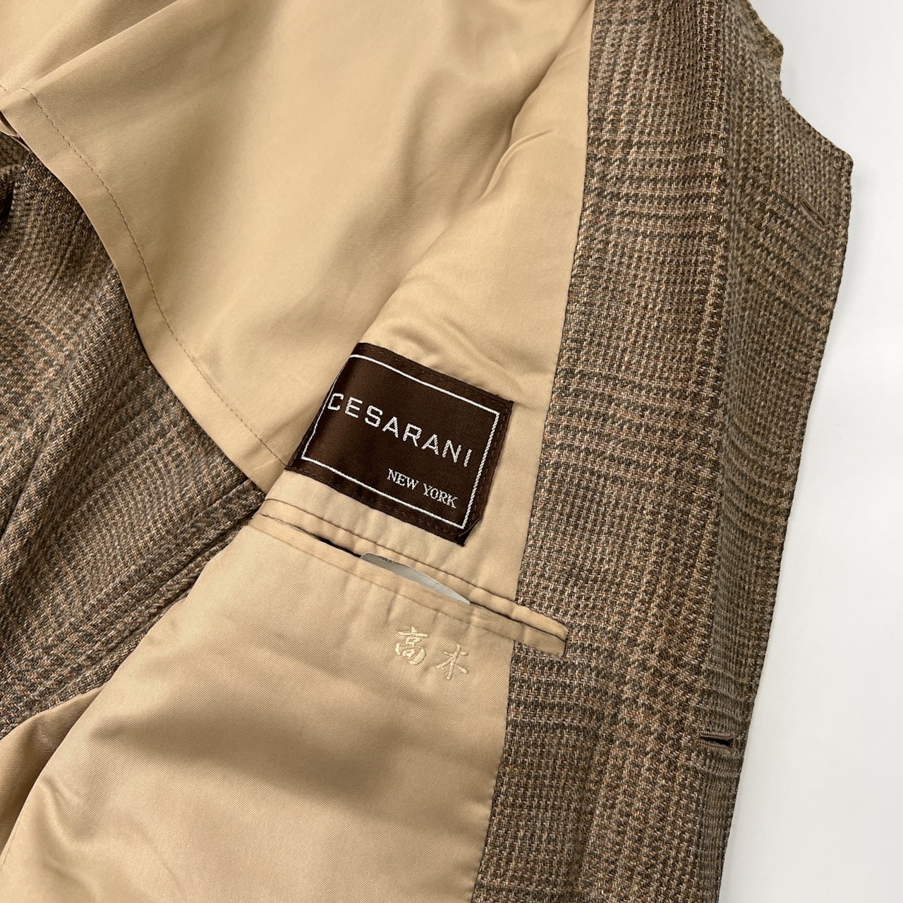 80s ビンテージ CESARANI NEW YORK セサラーニ サマーツイード テーラードジャケット A-4 (96-76-165) /メンズ/オールド/リネン/シルク混
