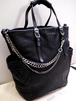 美品21万★JIMMY CHOO ジミーチュウ BLARE 男女可 2way 3連チェーン キルティングレザー トート バッグ 黒★ 3連チェーンのバイカーライン
