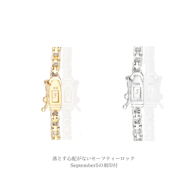 現品限り✨K18YG 5連ダイヤモンド0.10ct ブレスレット