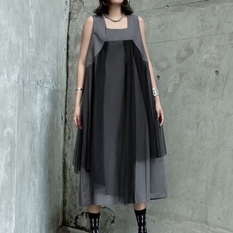 Aラインシルエットノースリーブマキシワンピース 2color ON0918