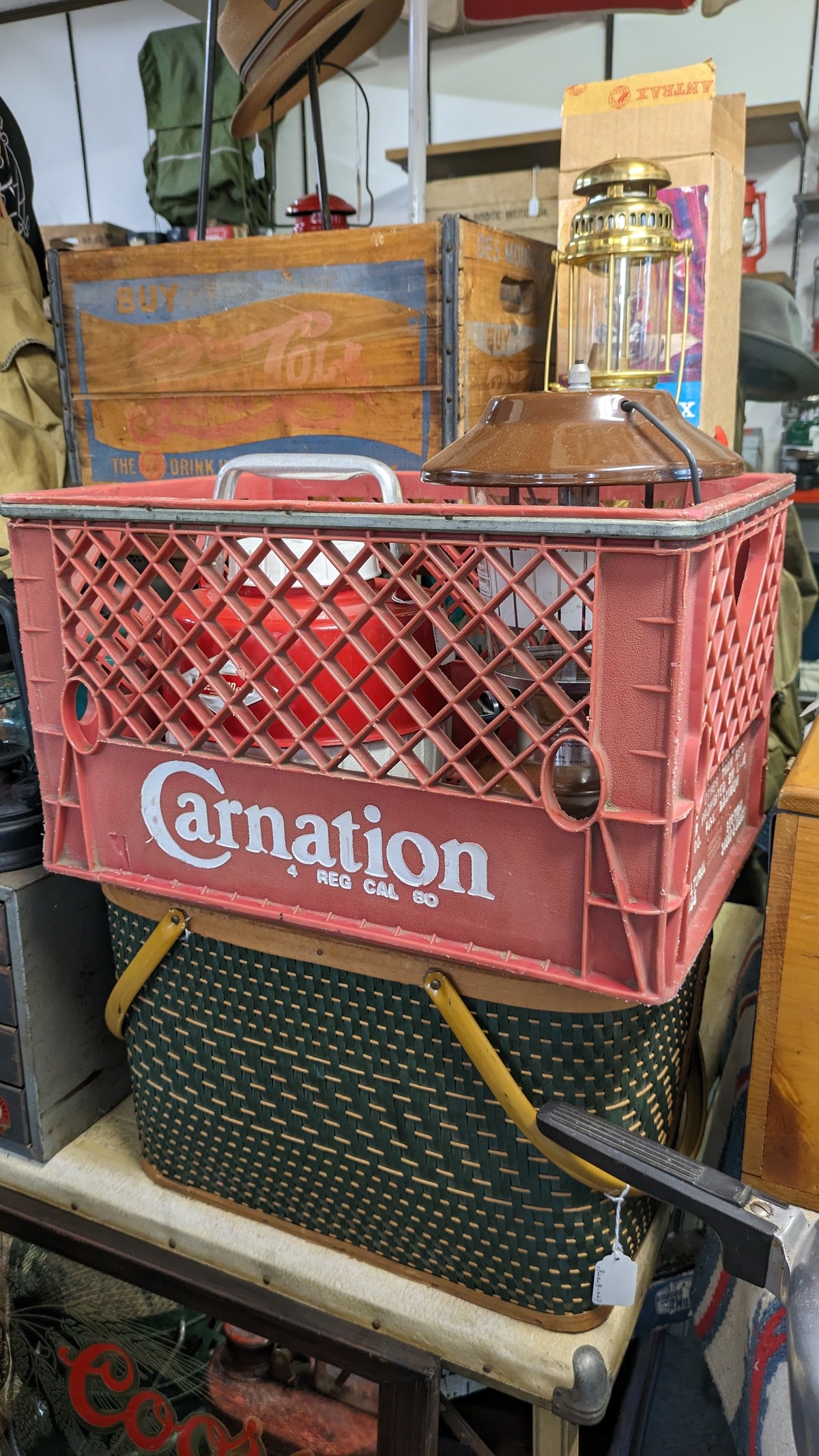 Vintage Carnation MILK Crate Box Case ヴィンテージ カーネーション ミルククレート ボックス 収納