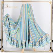 フラメンコ 衣装 エルモサイベリア HERMOSAIBERIA ファルダ スカート ぺチコート ピンク系 ブルー系 イエロー系 オレンジ系 青 ストライプ ボランテ ダンス パーティ 発表会 フリル ストライプ柄 ボーダー柄 ダンス用スカート 練習用 発表会用 フォーマル きれいめ かわいい レディース