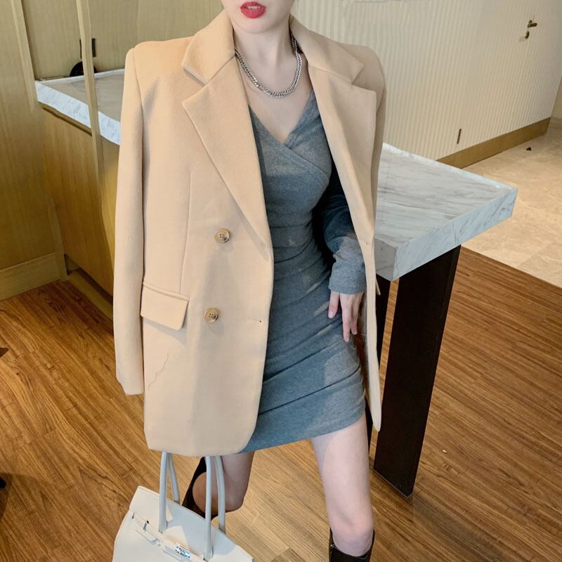 ジャケット ベルベットルーズコート オータムウィンターカジュアル 秋物 冬物 ブラックストロベリース9743319244