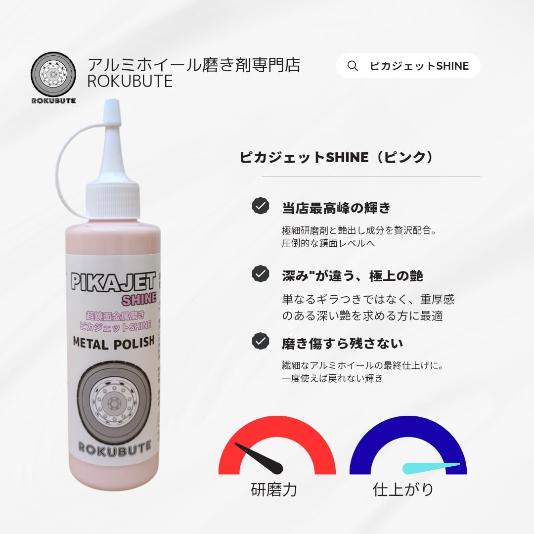 濡れ艶鏡面仕上げアルミ磨き剤 どピンクやん‼️200ml - メルカリ ×2