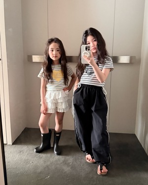 [COMMA] Striped Heart Tee (160/170) / [콤마] 단가라하트티 (160/170)