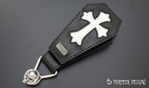 THIRTEENDESIGNS サーティーンデザインズ KY-7S COFFIN & CROSS TRIANGLE SKULL CHAIN KEEPER