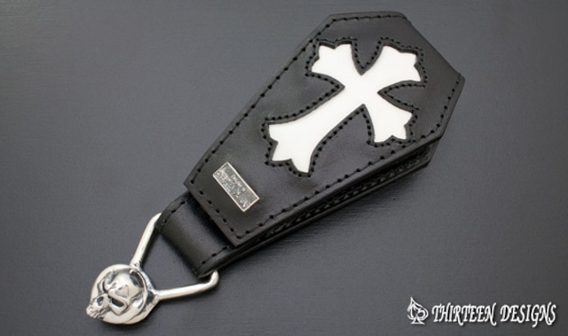 THIRTEEN DESIGNS サーティーンデザインズ KY-CF CustomPrototype COFFIN BELT LOOP KEY CHAIN Crocodile クロコダイル 鰐革 MAD SKULL