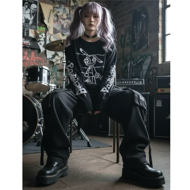 地雷 地雷系 ロングTシャツ サブカル地雷 めんへら 闇 病みかわいい