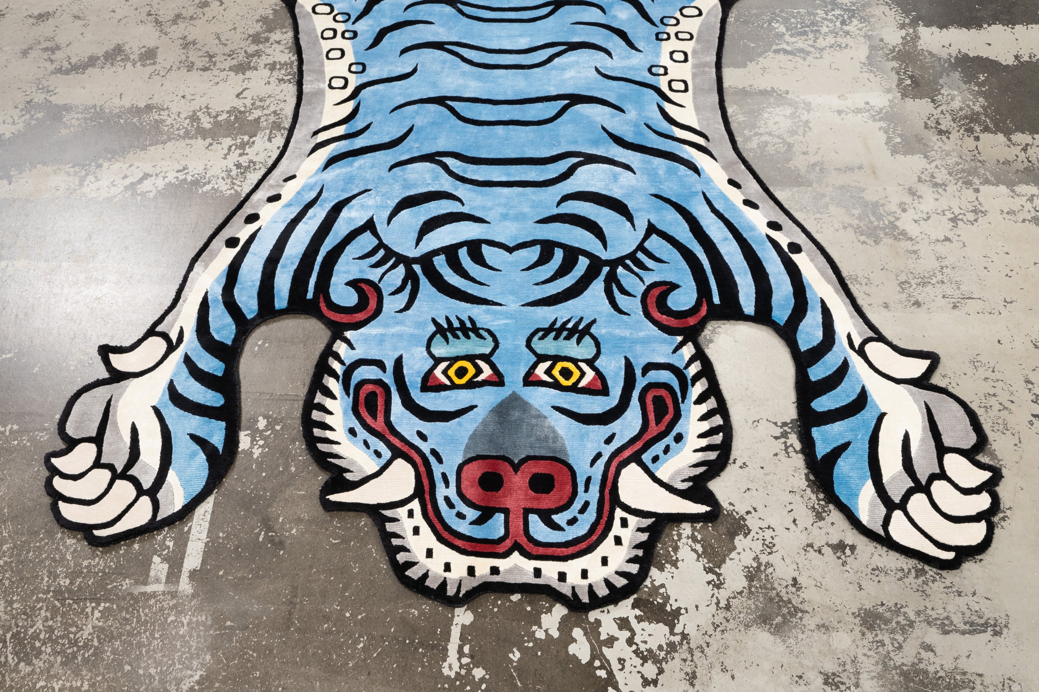 Tibetan Tiger Rug 《XXXLサイズ•シルク•オリジナル•ブルーバージョン