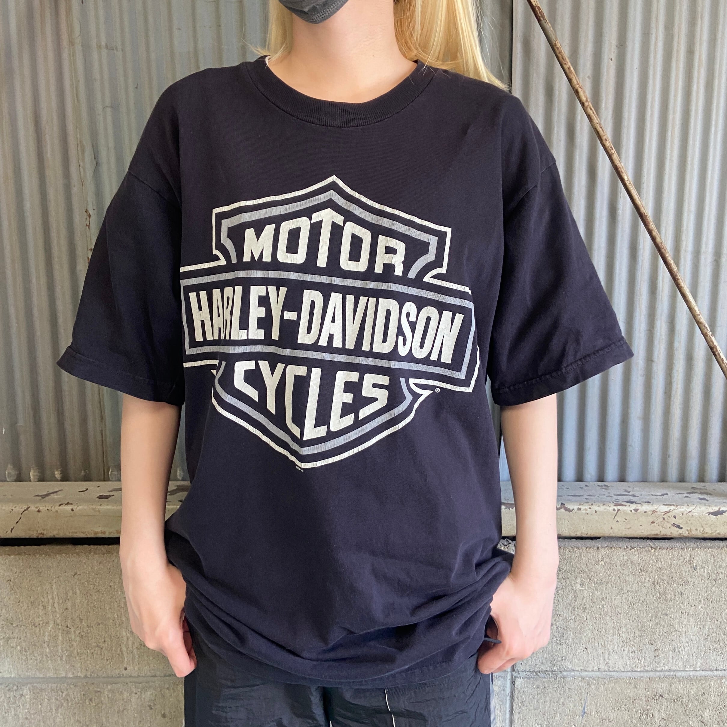 USA製 00年代 Harley-Davidson ハーレーダビッドソン 両面プリント Tシャツ メンズL 古着 00s ヴィンテージ ビンテージ  モーターサイクル バイクTシャツ ロゴプリント バックプリント ブラック 黒色【Tシャツ】 | cave 古着屋【公式】古着通販サイト powered 