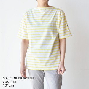 セントジェームス SAINT JAMES 薄手ボーダーシャツ半袖(PIRIAC)NEIGE/ACIDULE