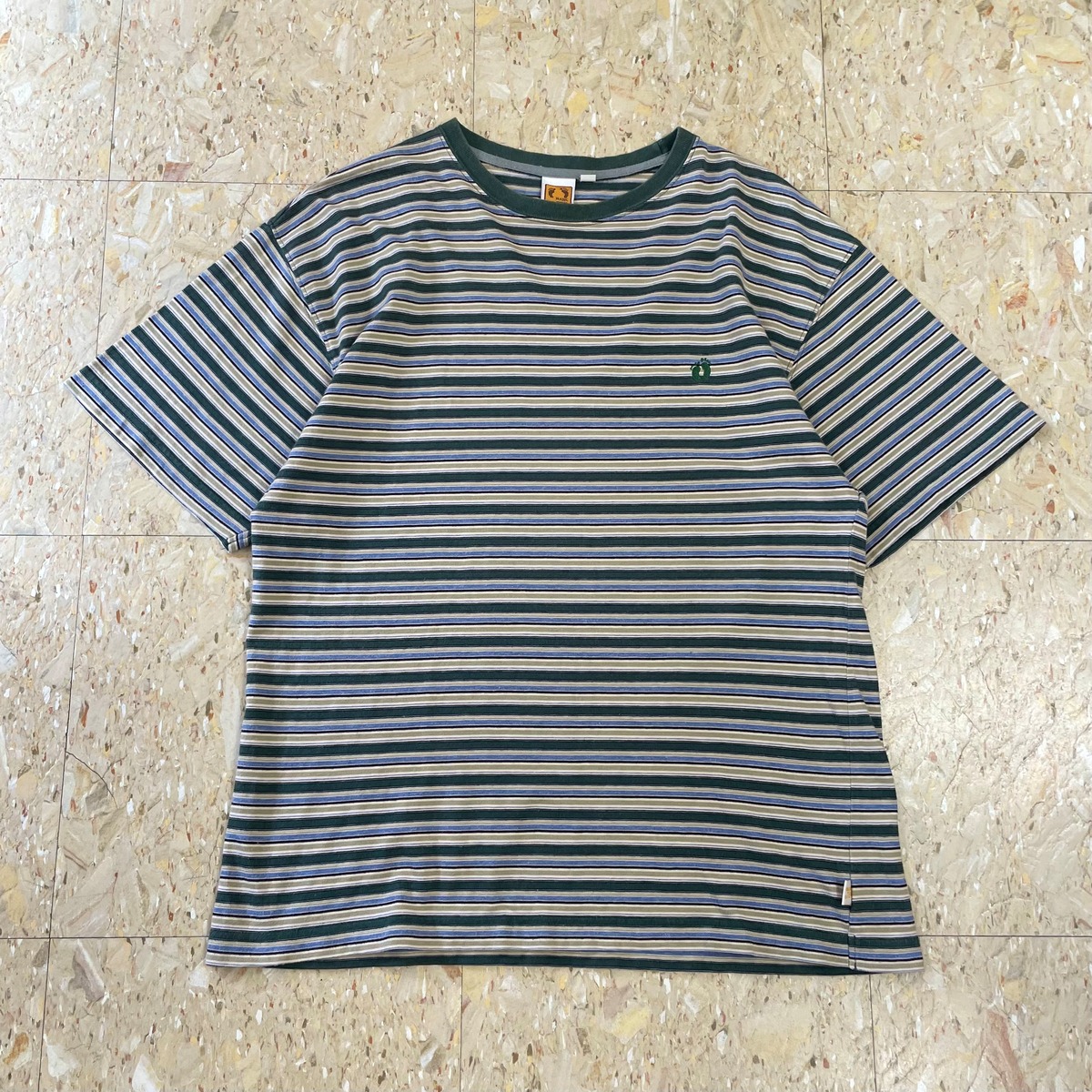 90s〜 【Hang Ten】 ハンテン ボーダー グリーン Tシャツ size.L相当 