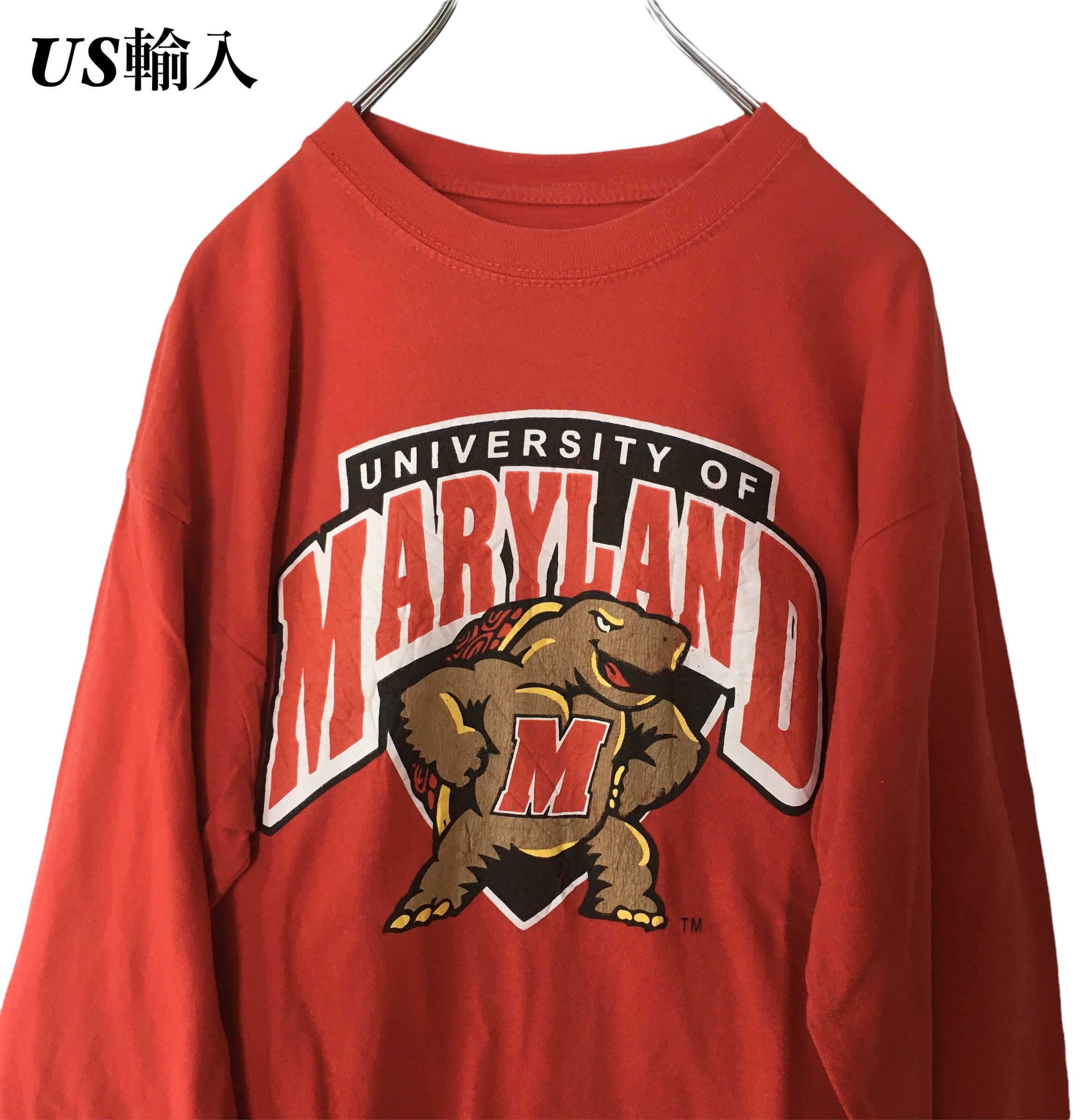 US輸入】メリーランド大学 Tシャツ 長袖 ロンＴ カレッジNCAA Lサイズ