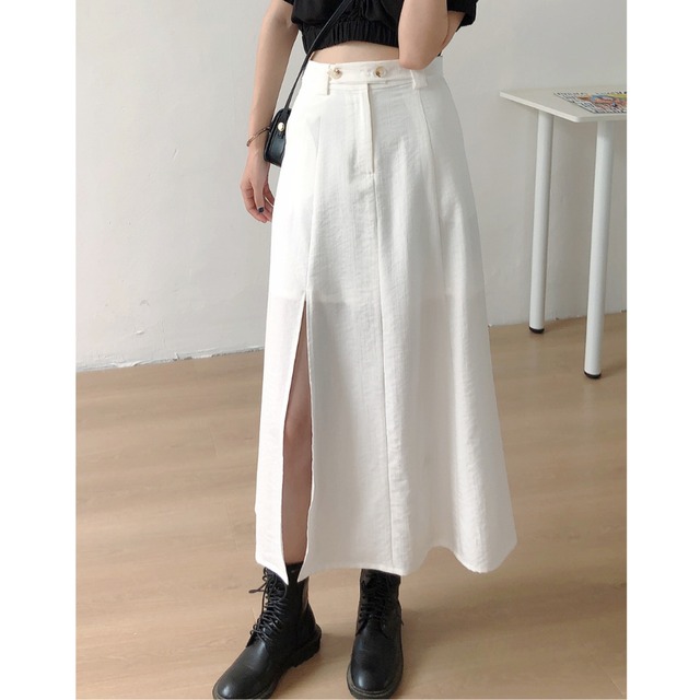 high-waist slit skirt L0579