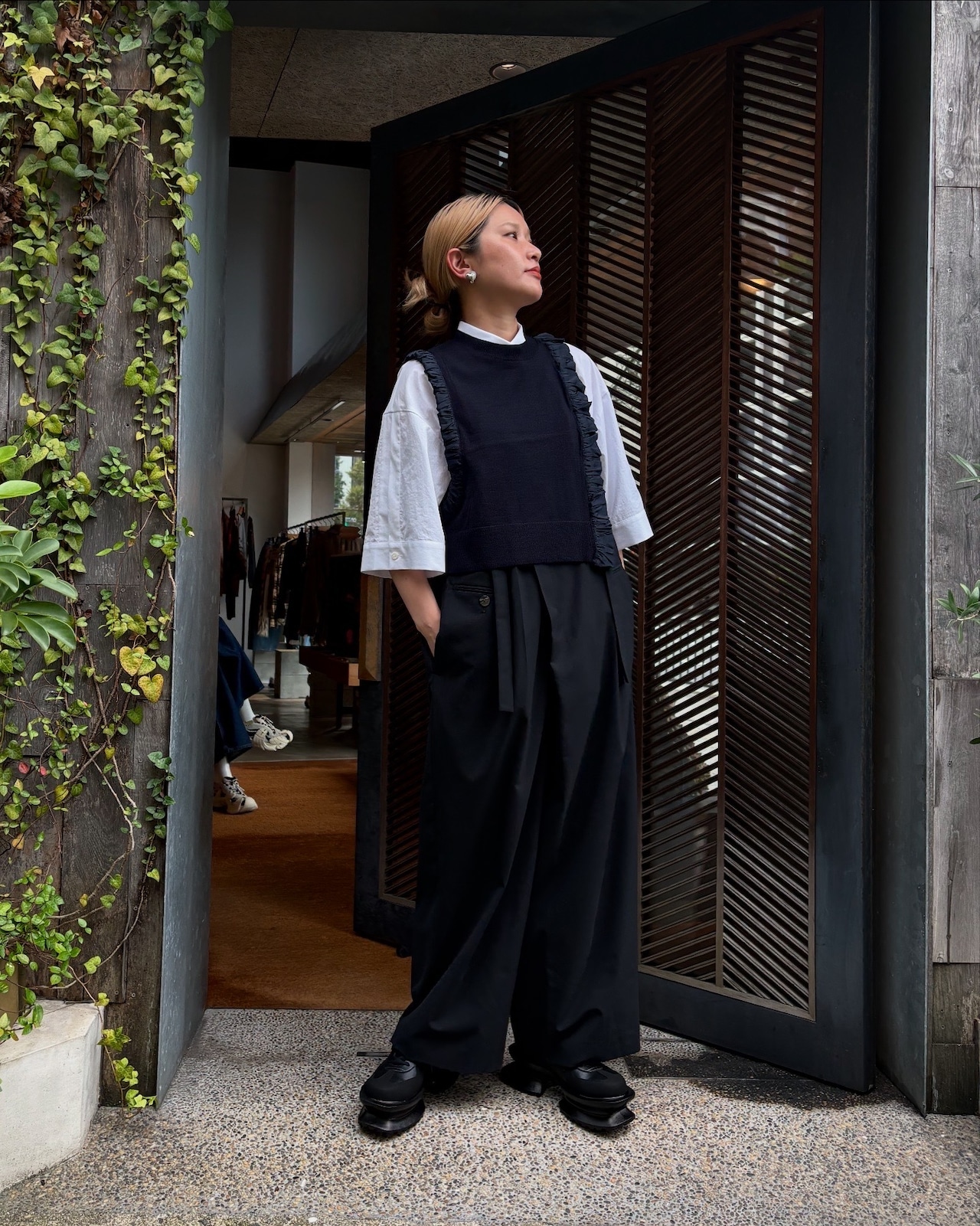 【25AW】ENFOLD エンフォルド /ASYMMETRY MINI VEST / ミニベスト - 2