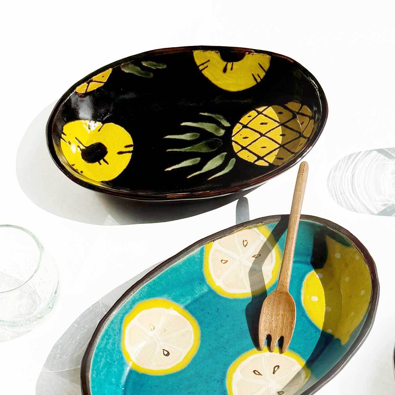 やちむん　オーバル皿　セット　アトリエクッチャネ　カレー皿　オーバルプレート やちむん オーバル皿 セット アトリエクッチャネ カレー皿 オーバル