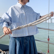 【3color】帆船と旅する陽だまりバルーンシャツ 《W0158》