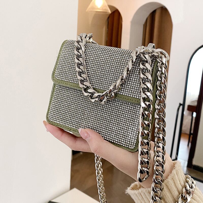 チェーン スクウェア メッセンジャーバッグ 手作りハンドバック62865426289