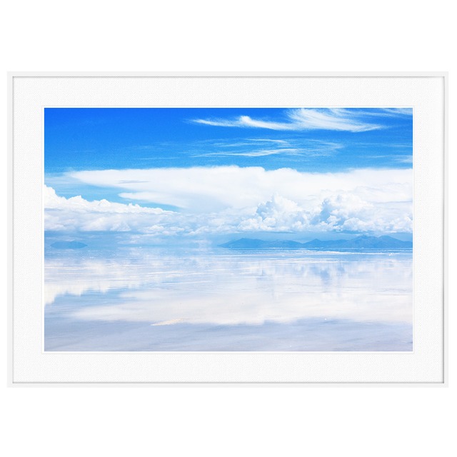 雲写真 ウユニ塩湖 インテリアアートポスター額装 AS0396