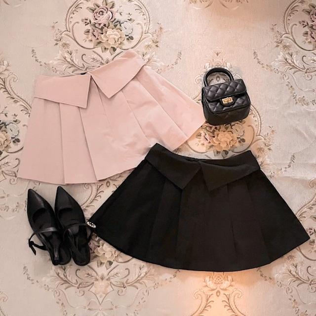 【LAST1】switching mini skirt-BLACK