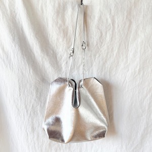 blancle M.leather Drape drawstring BAG
