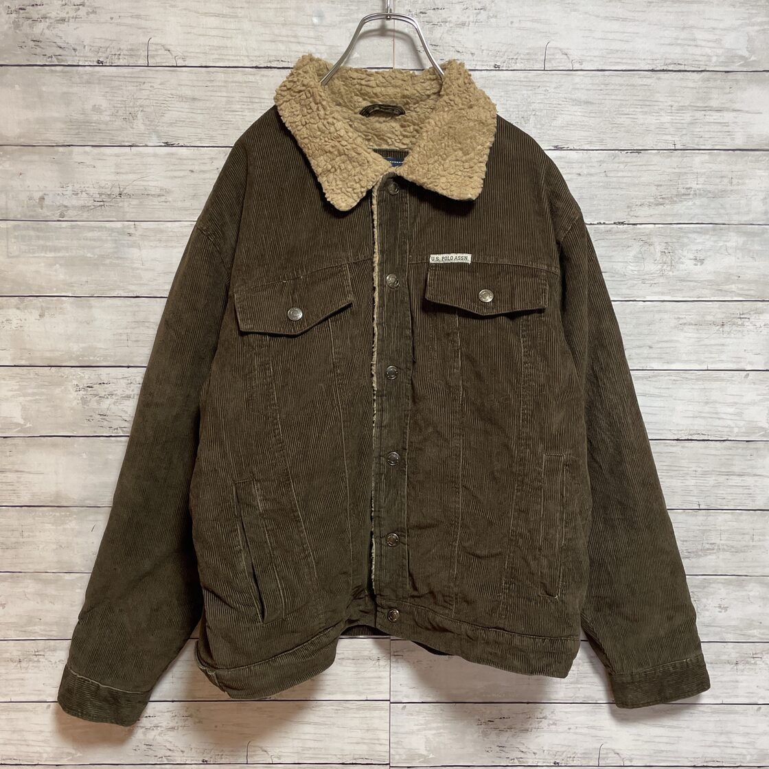U.S.POLO ASSN.】コーデュロイジャケット ワンポイントロゴ 裏ボア 
