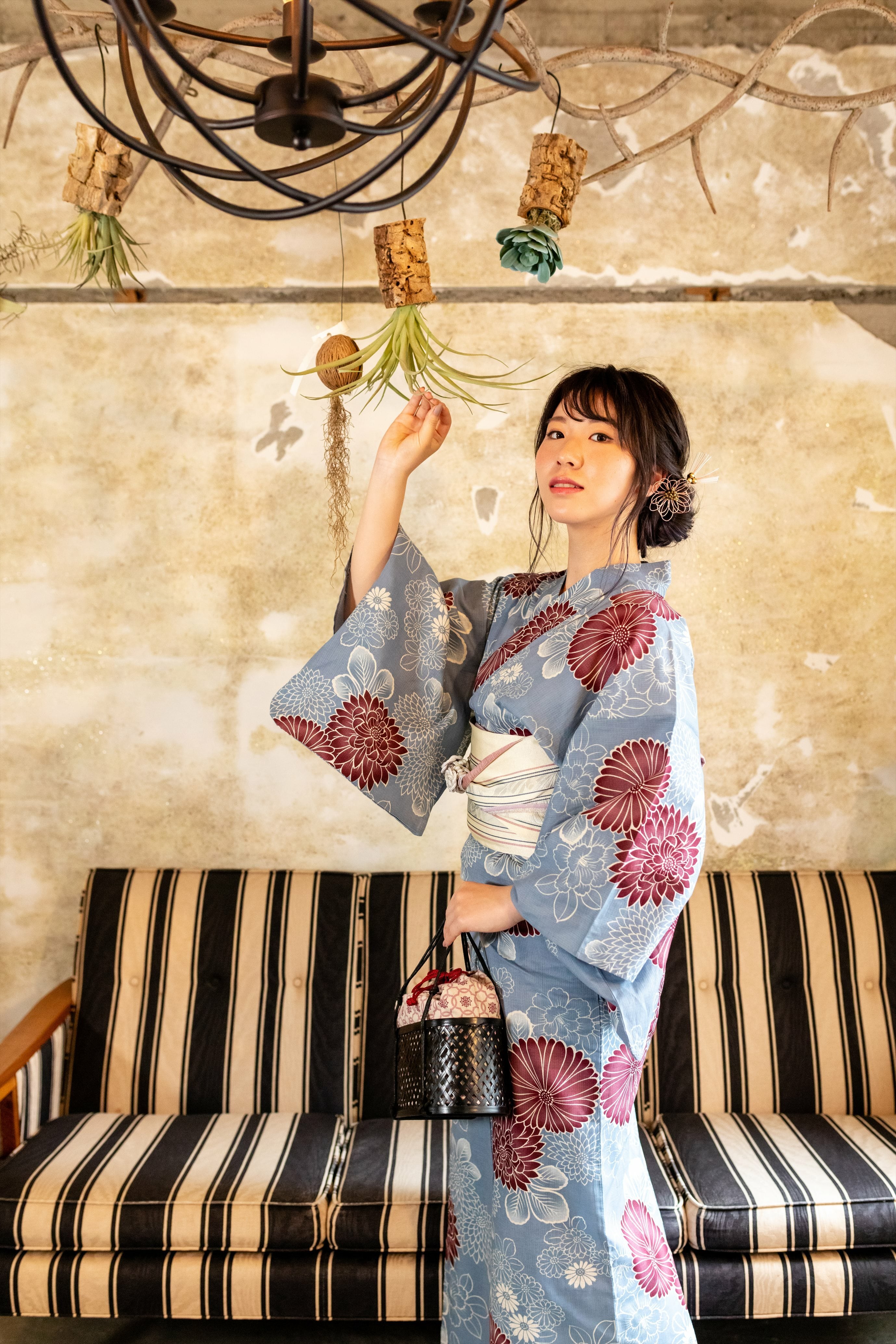 浴衣 単品（古典 菊 ブルーグレー） | KIMONO CHOYA［きもの蝶屋］ 