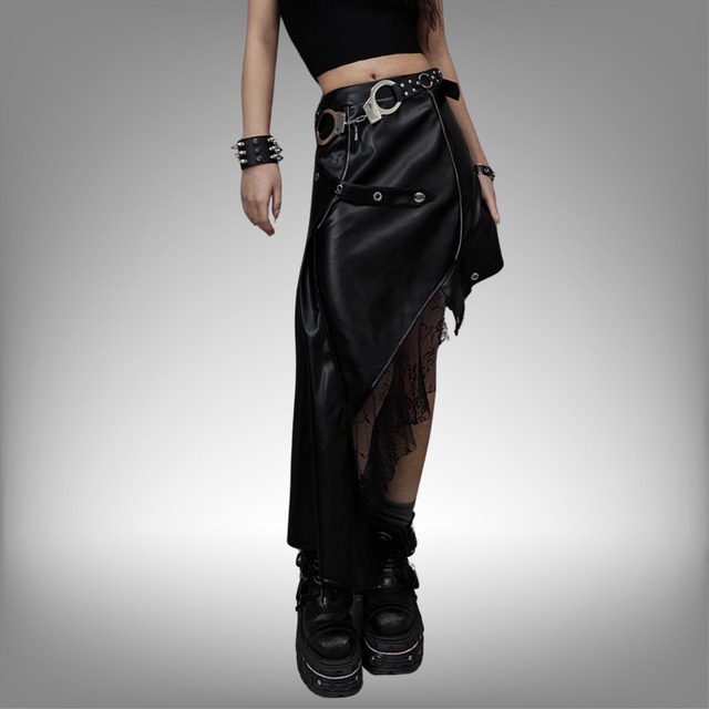 パンクロック・アシンメトリーロングスカート_20705