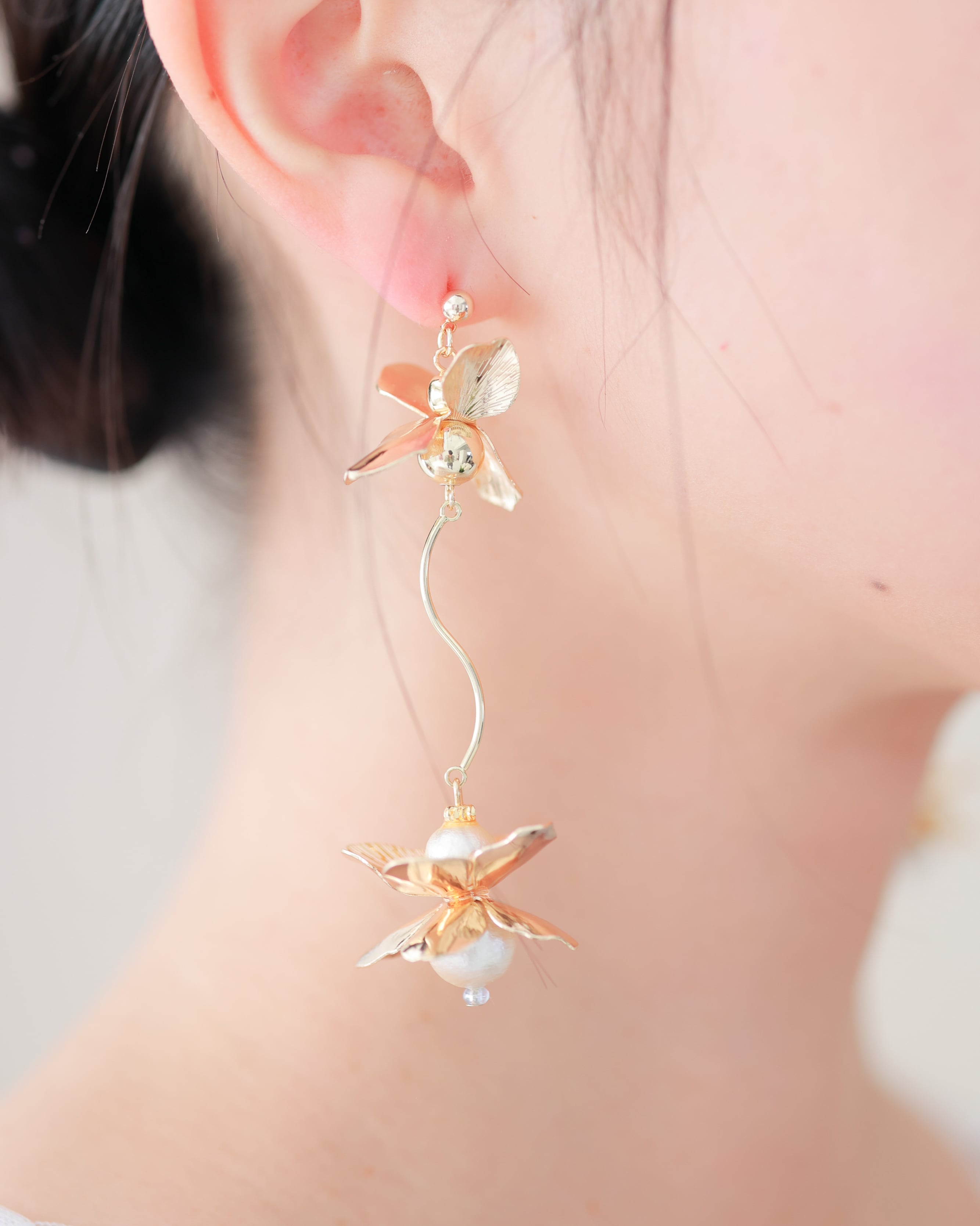 ブライダルピアス　イヤリング　coussinet 追加チェーン付き ピアス】ビジュー クリスタル ウェディング ブライダルピアス c1