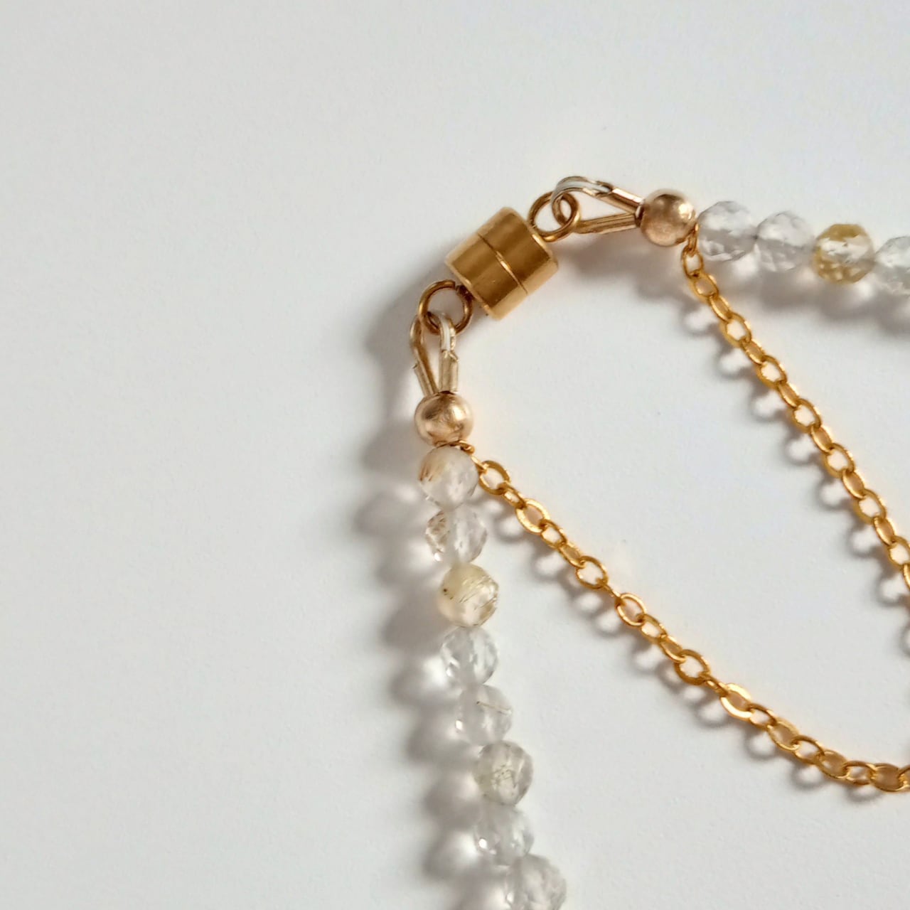 【ブラジル産】ルチルクォーツ ブレスレット|SUS304(ゴールド)日本製〈ギフトボックス付き〉