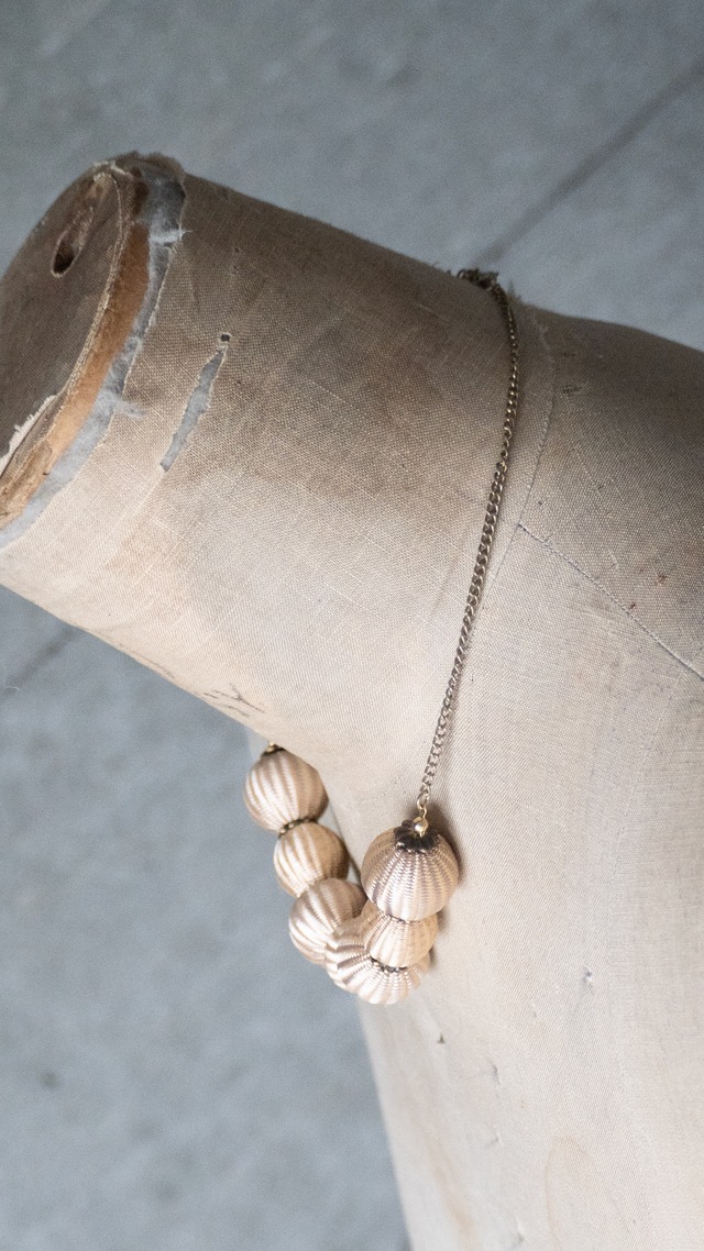 unknown used Fabric wrapped beads necklace