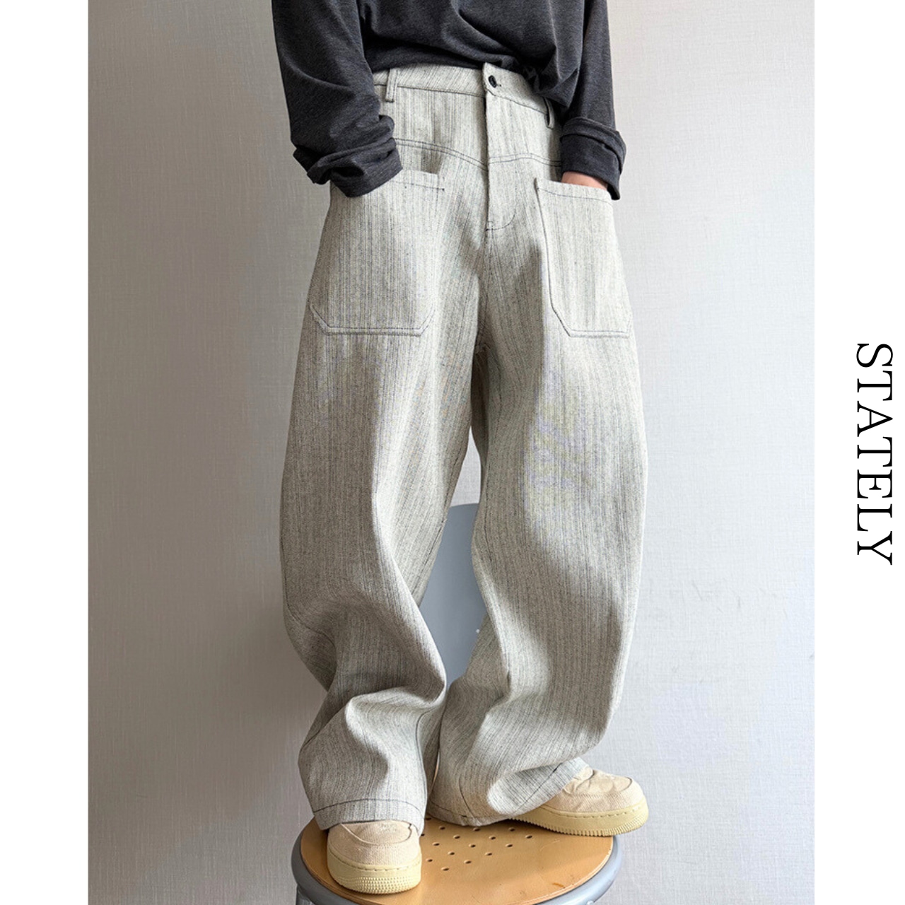 Text Graphic Wide Pants_B78・画像4