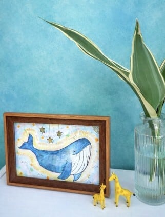 【原画＊額付き】夢を駆けるクジラ 原画＊額付き】夢を駆けるクジラ - a whale running through dreams