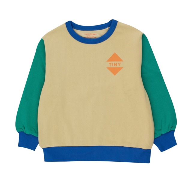 TINYCOTTONS / COLOR BLOCK SWEATSHIRT - ivory/emerald