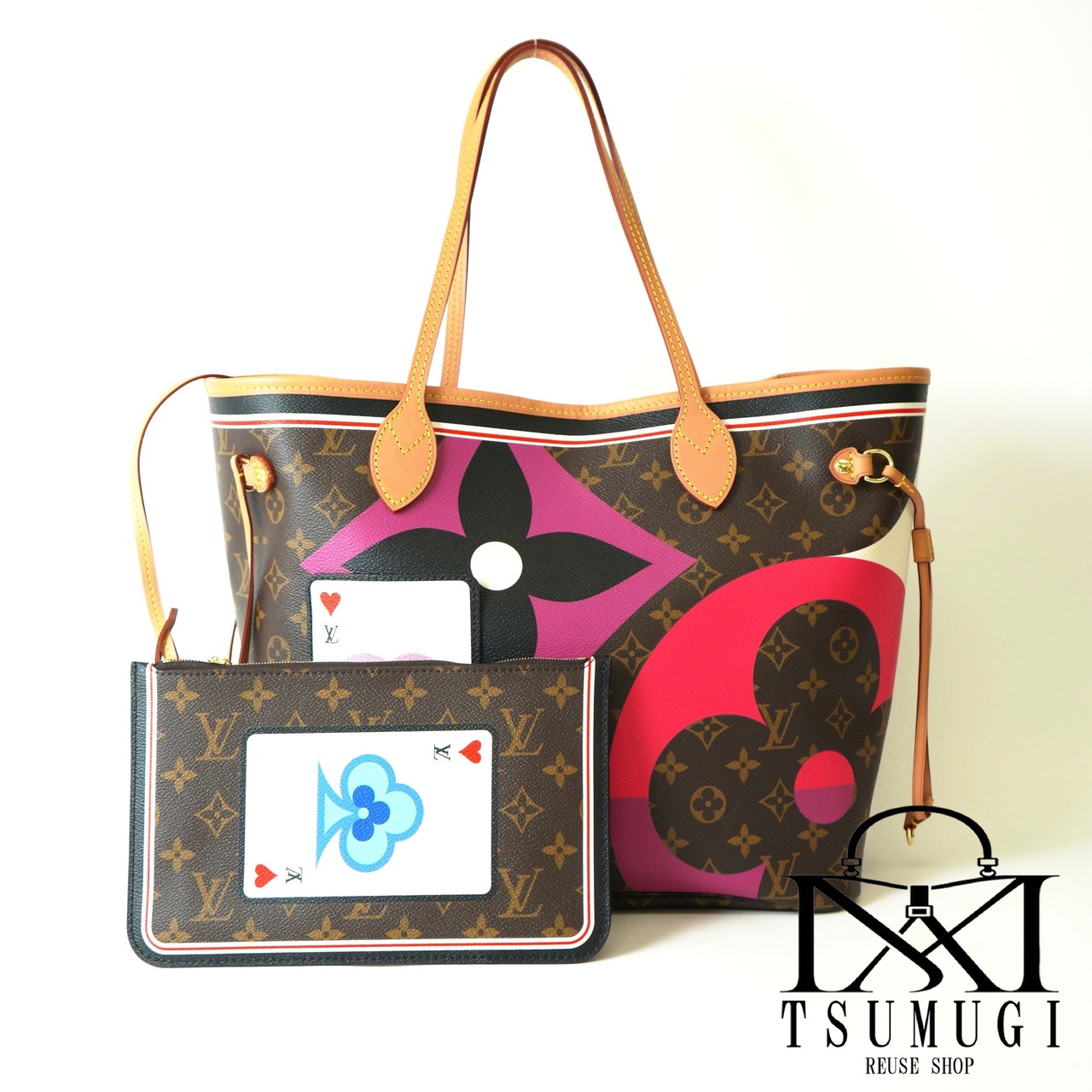 LOUIS VUITTON ルイヴィトン ゲームオン ネヴァーフル MM トートバッグ ポーチ付き M57452
