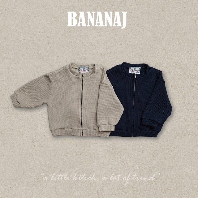【取寄】bananaj｜waffle jacket｜ワッフルジャケット｜XS-JS｜kids&jr｜26 autumn