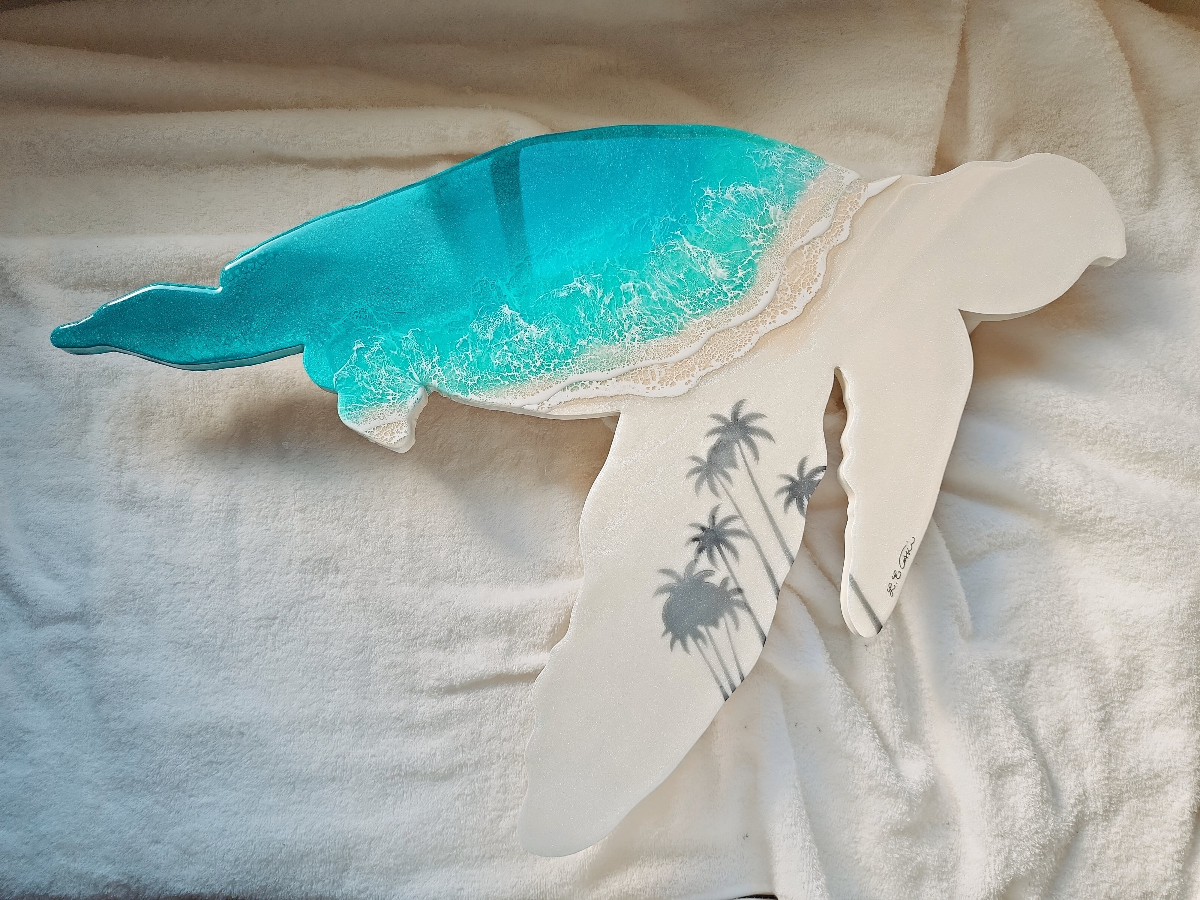 187.オーシャンレジンアート swimming honu