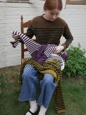 Duveteux Wool-Blend Border Knit F0869