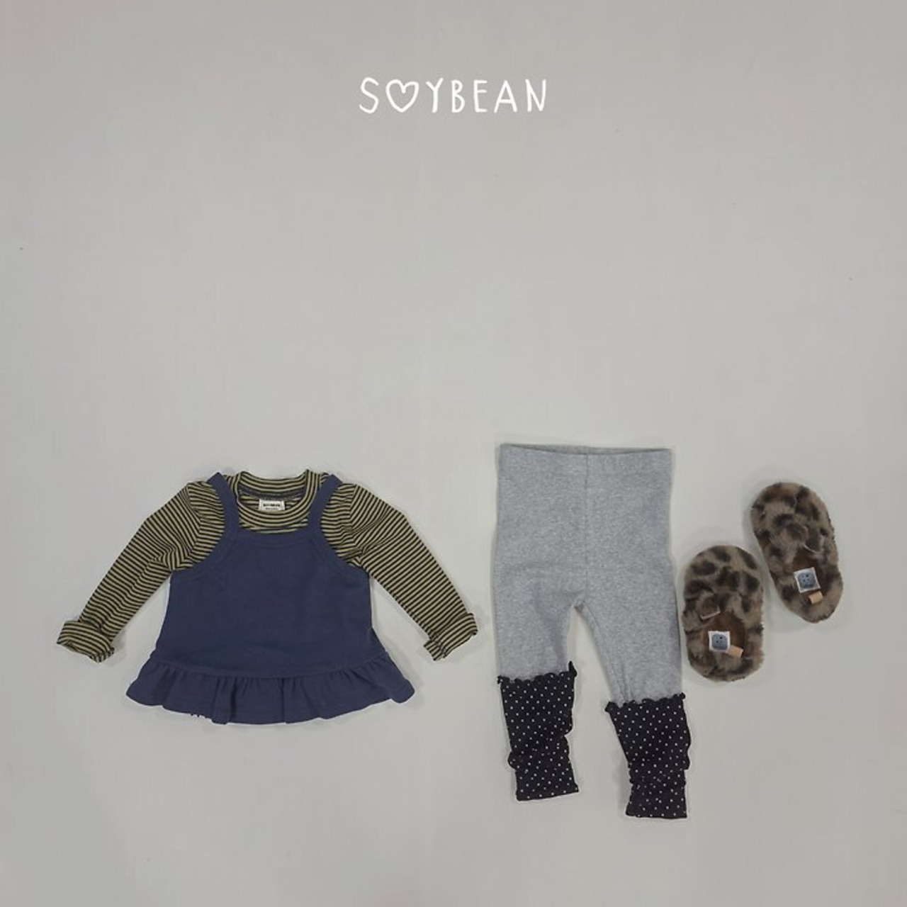 【取寄】SOYBEAN ソフトバイカラー上下セット|秋服|韓国子供服| 26/AT