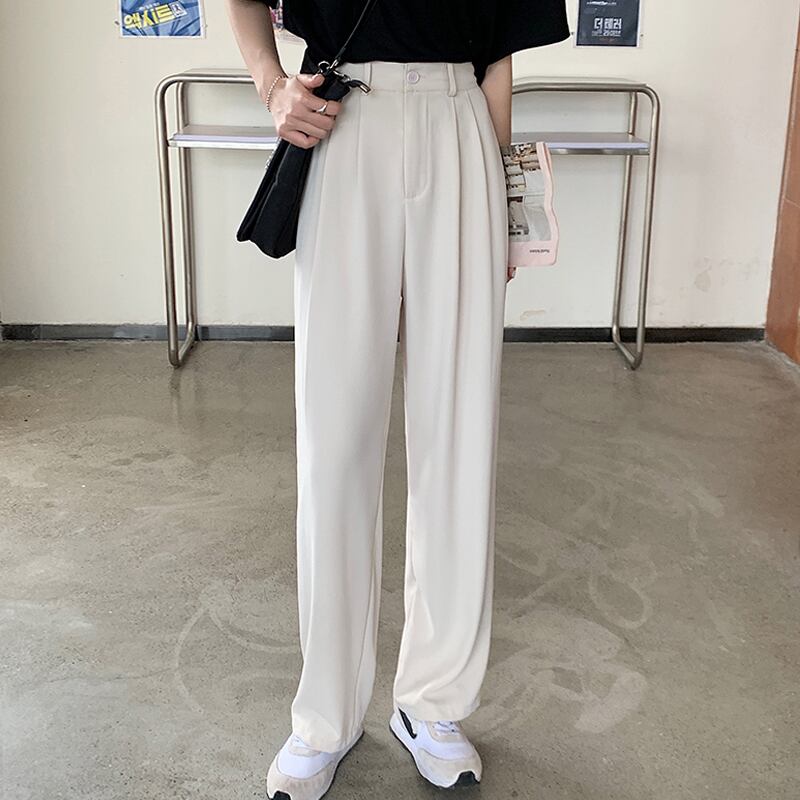 サマーホワイトカジュアルパンツ ハイウェストウェスト薄手 夏物 スーパーモール29514546141