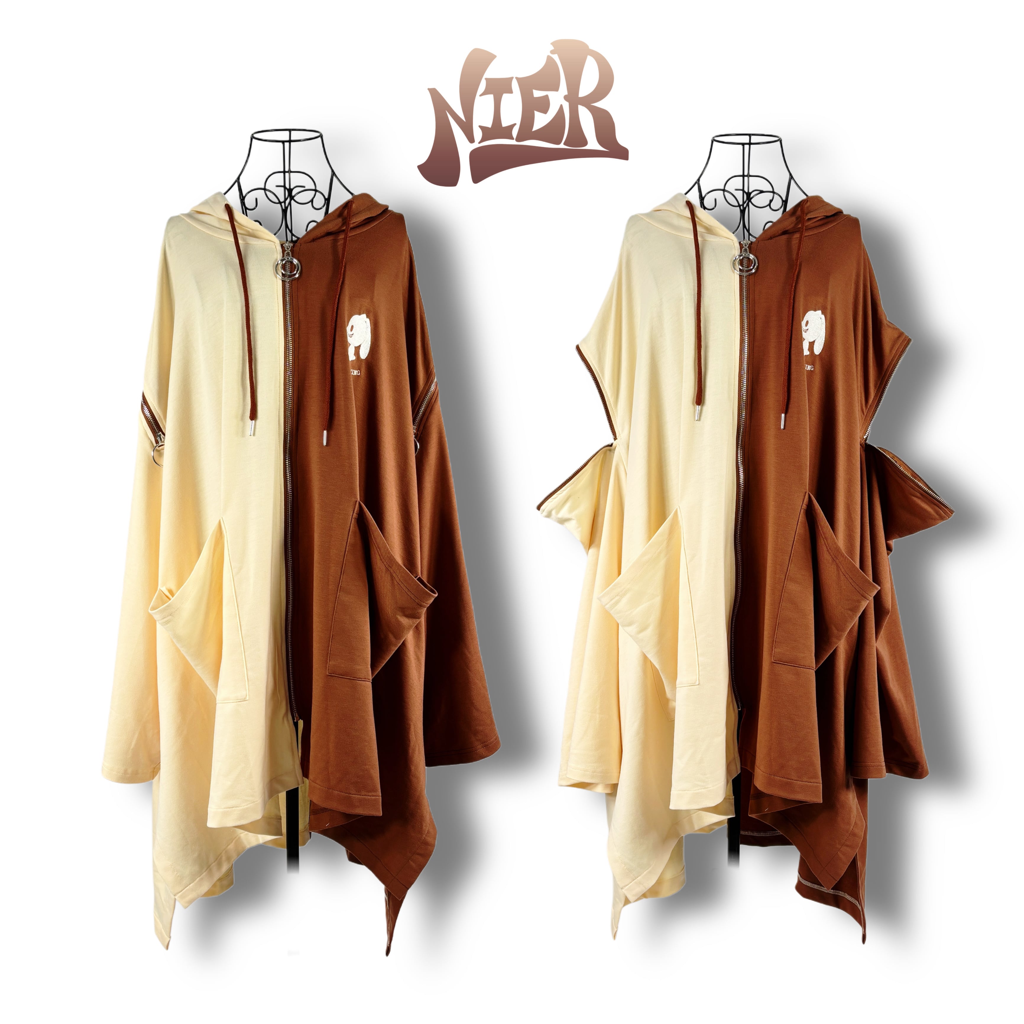 超OVERSIZE 2WAY SHOULDER ZIP PONCHO OUTER【MIKE COLOR】. | NIER