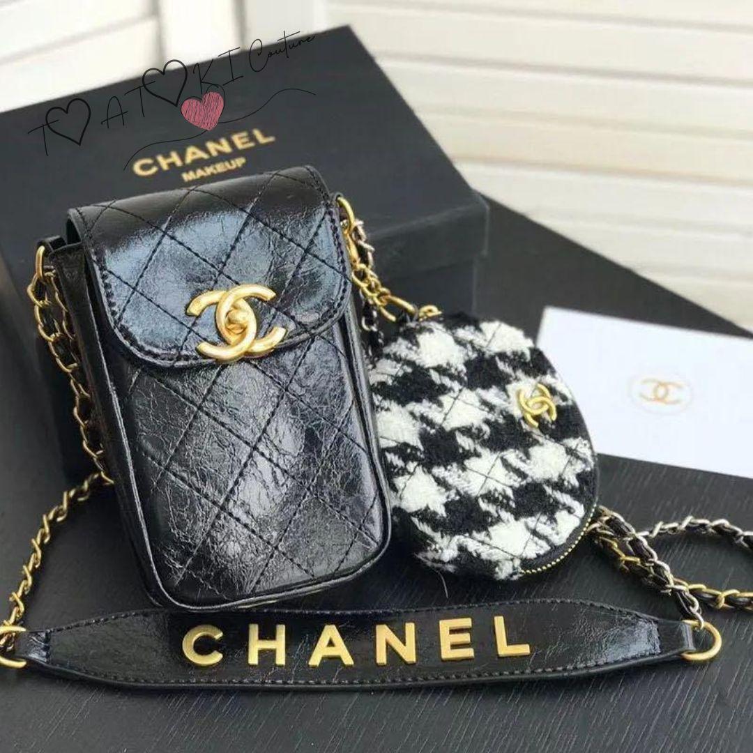 ノベルティ】♡CHANEL♡ ブラック スマホポーチ ショルダー ミニバッグ
