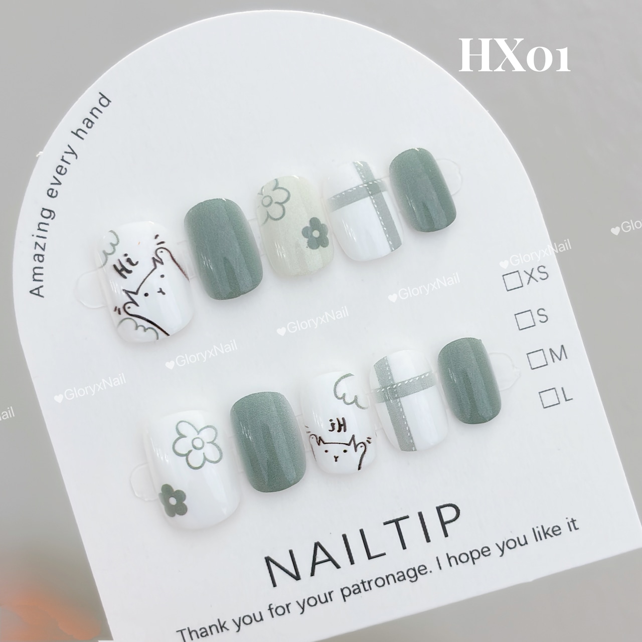 HX01 ネイルチップ サイズXS/S/M