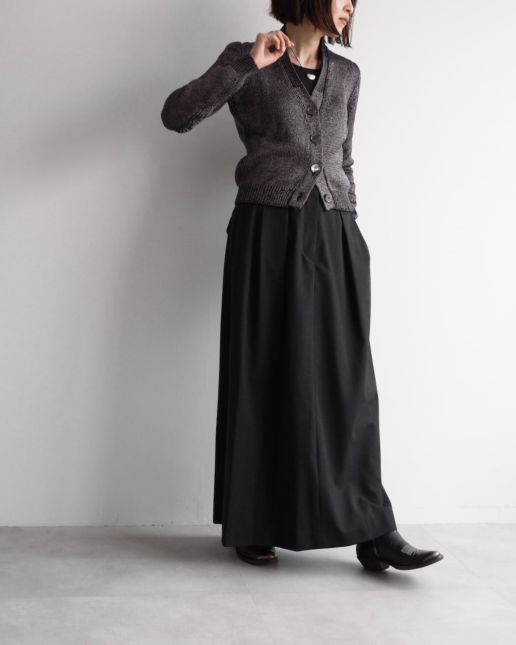 JIL SANDER METALLIC KNIT CARDIGAN | dear closet