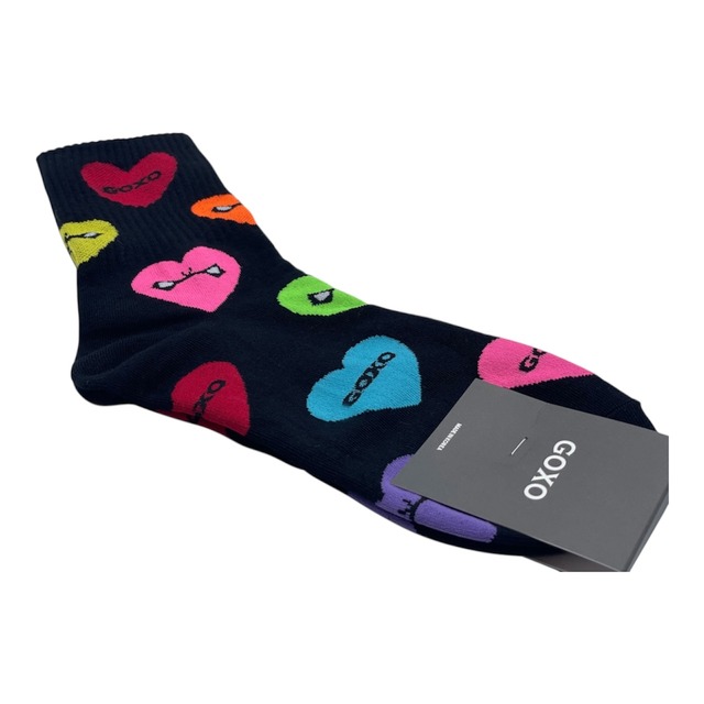 GOXO ゴーエックスオー ゴルフウェア ステアハートカジュアルフィットソックス ブラック